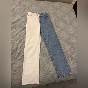 Pull&Bear Dual-Tone Straight Leg Jeans